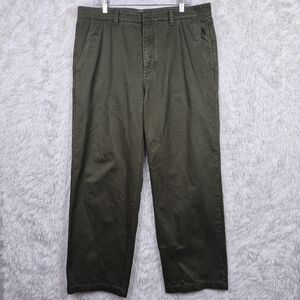 Madewell Mens Oversized Chino Pants Dried Olive Green Sz 35 Wide Leg Trouser